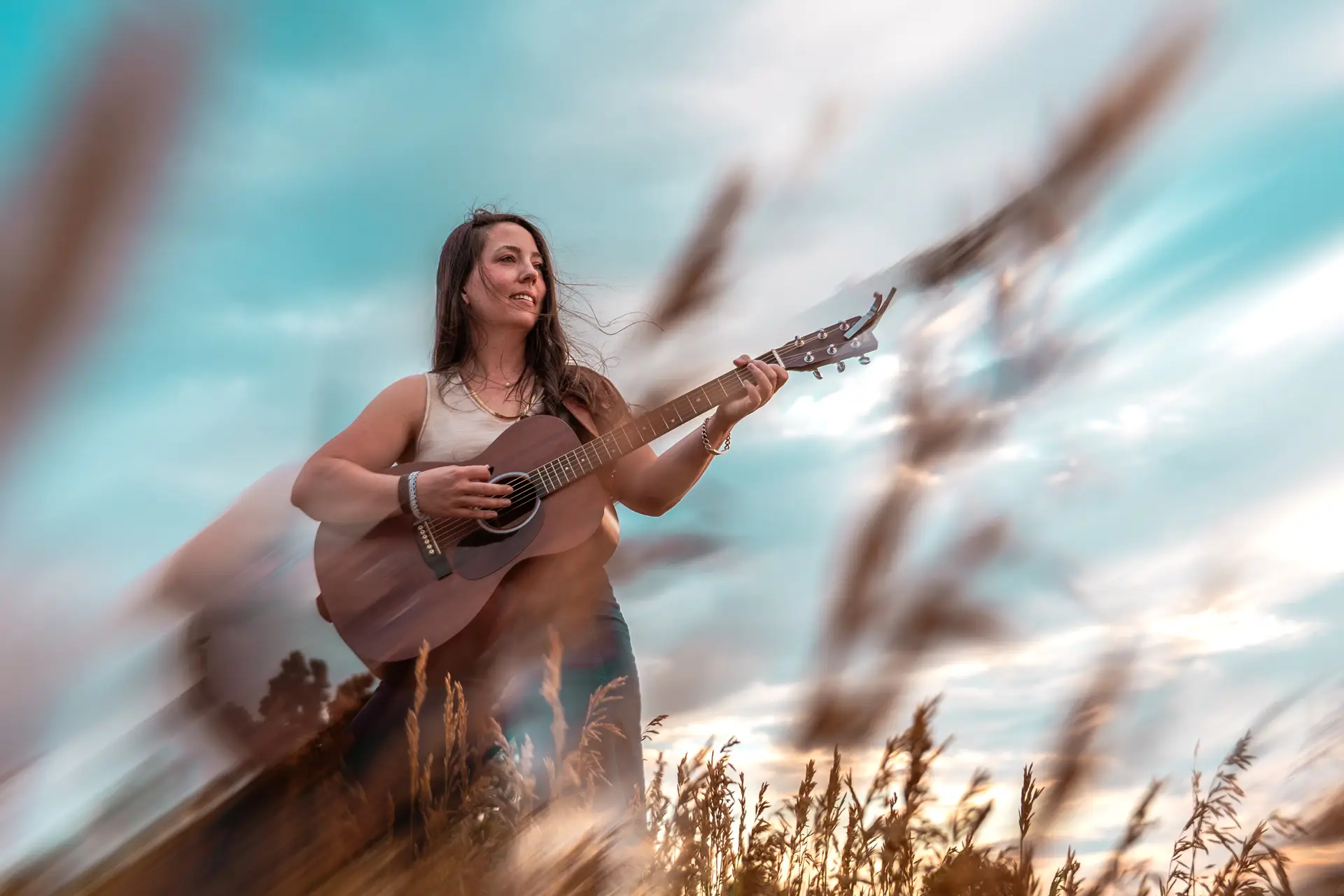 Hope MacGregor in a field
