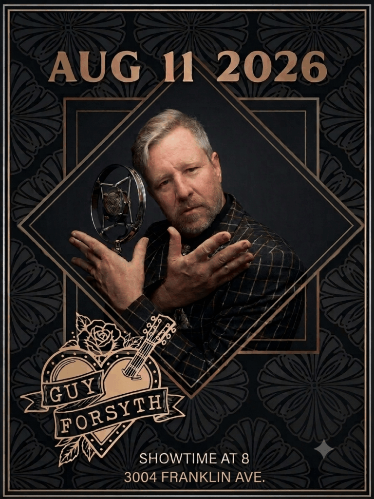 Guy Forsyth Live at Texas Music Cafe in Waco TX Aug 11 2026 Poster